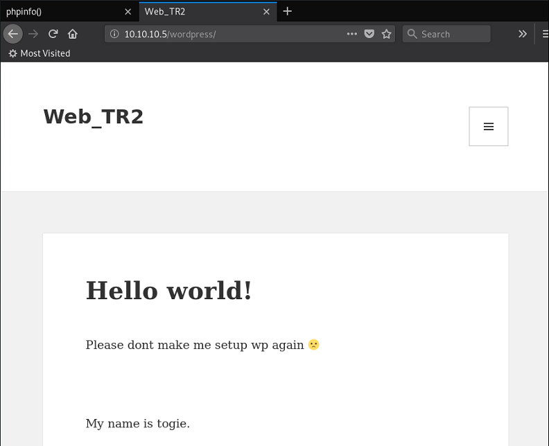 Lazysysadmin web recon - wordpress