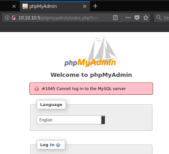 Lazysysadmin web recon - phpmyadmin