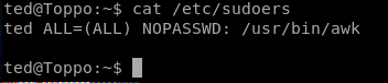 Toppo Vulnhub Writeup - by leomccavana.com - privesc - examining /etc/sudoers