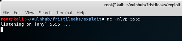 Fristileaks Vulnhub Writeup - by leomccavana.com - exploitation - setting up netcat listener for php reverse shell